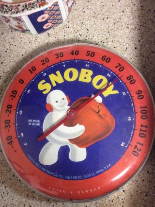 Vintage Snoboy Fruits And Vegetables Snoboy Thermomete 12 "