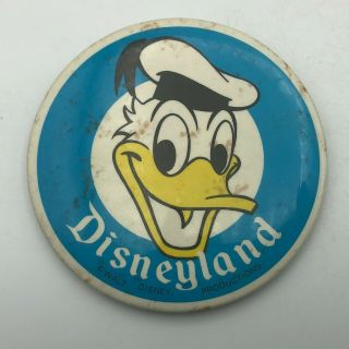 Vtg Donald Duck Disneyland Walt Disney Productions 3 - 1/2 " Button Pin Pinback Y4