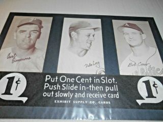 Exhibit Supply Co.  Baseball Card Vendor Coin Op Machine Penny Sign