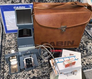 Vintage Cabin 900a Slide Projector With Carrying Bag And Extra Accessories