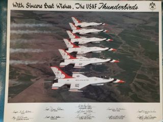 Usaf Air Force Military Thunderbirds Signed Photo Picture 14 Inches X 11 Inches