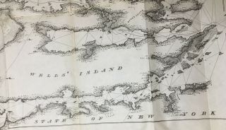 1898 Map of 1818 Iroquois St Lawrence Wells ' Island NY Canada Treaty of Ghent 2