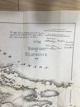 1898 Map of 1818 Iroquois St Lawrence Wells ' Island NY Canada Treaty of Ghent 3