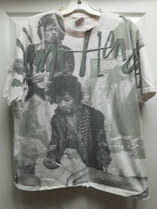 Vintage Jimi Hendrix Usa Made Winterland T - Shirt From The 90s Xl Single Stich.