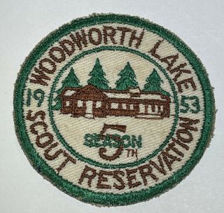 1953 Woodworth Lake Scout Reservation Camp Patch Boy Scout York Tb1