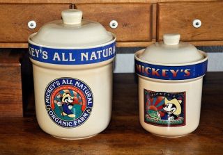 2 Treasure Craft Farmer Mickey Mouse Canisters