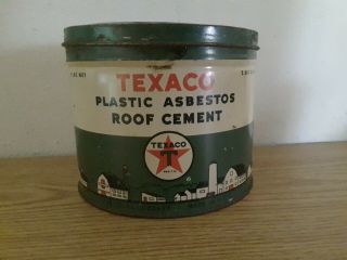 Vintage  Texaco  Plastic Asphalt Roof Cement Five Lb.  Can