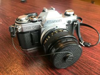 Canon Ae - 1 Vintage 35mm Camera With Fd 50mm Lens And A Fresh Battery