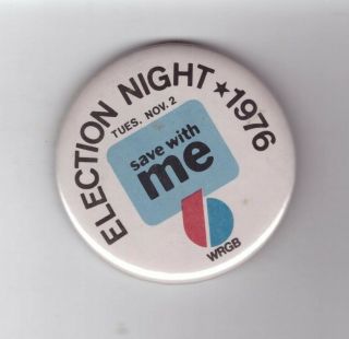 1976 Election Night Nbc News Wrgb Chanel 6 Pin 2 1/2 " Schenectady/albany Ny