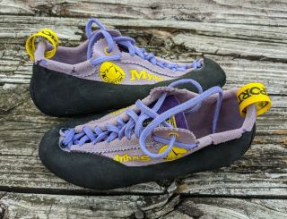 Vintage Mythos Purple Italian 37.  5 La Sportiva Climbing Shoes Old Moon Tags