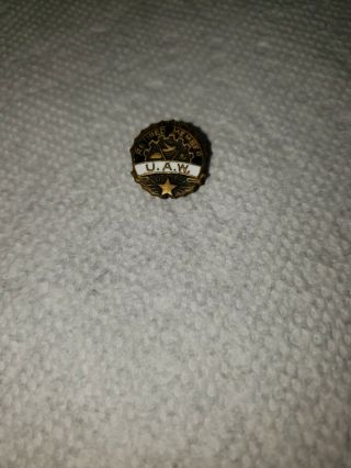 Cool Vintage Uaw United Auto Workers Retired Member Trade Union Pin Screw On Bac