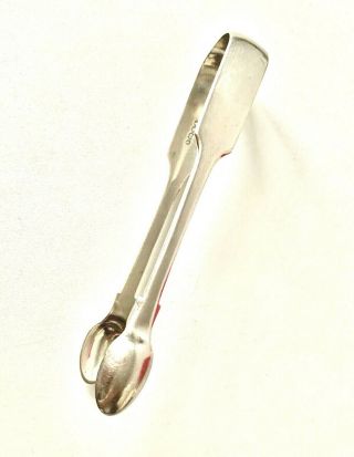 Antique 1858 Victorian Solid Sterling Silver Large SUGAR TONGS - G.  ADAMS - 32G 3