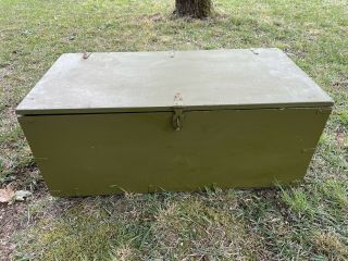 Vintage Us Army Foot Locker Wood With Tray 1952