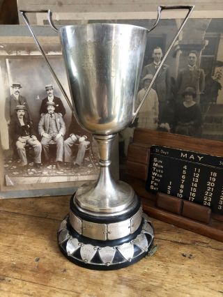 Large Stunning Vintage Golf Trophy Silver Plate 1952 - 1975 Shield Cup