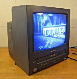 Sharp 13 " Portable Vintage Gaming Television Tv/vcr Combo 13vt - R100