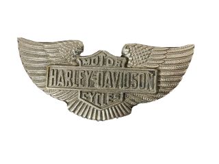 Vintage 70s Harley Davidson Wings Bar Shield Biker Brass Belt Buckle
