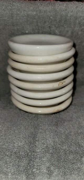 Vintage White Ironstone Butter Pats Set Of 8 - Chunky