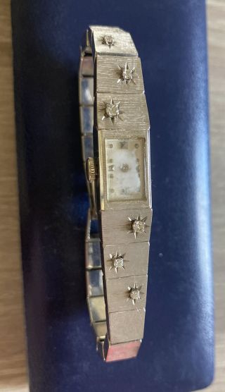 14k M&w Ullman Women’s Diamonds Watch Wristwatch Vintage