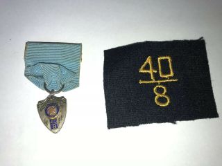 Vintage Indianapolis American Legion 40/8 Pin And Patch Bastian Bros.