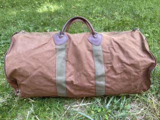 Vintage Ll Bean Duffle Bag Cocoa Brown Leather Bottom