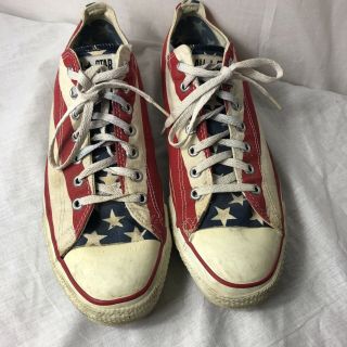 Vintage Converse All Star American Flag Low Top Shoes Men 12 - Made In Usa