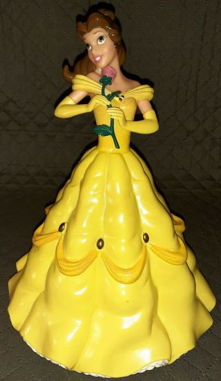 TOY Disney BELLE Coin Bank Yellow Dress Figure Beauty & The Beast Piggy Money 2