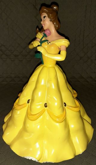TOY Disney BELLE Coin Bank Yellow Dress Figure Beauty & The Beast Piggy Money 3