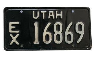 Utah “official Exempt” License Plate