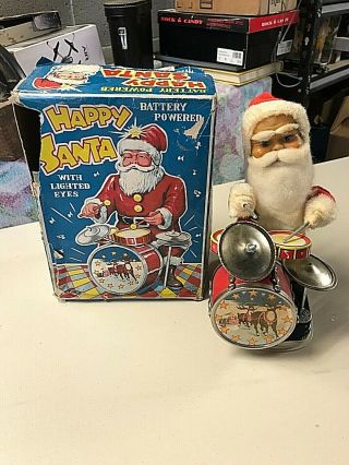 Vintage 1960s Happy Santa Claus Drummer Japan Box