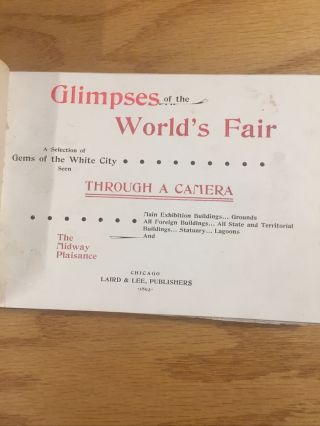 “glimpses Of The World’s Fair” Hardcover Book From 1893