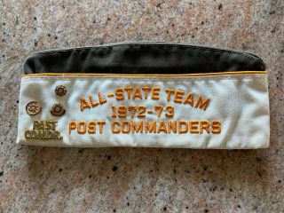 Vfw 283 Life Member All State Team 1972 - 73 Post Commanders Hat With Pins
