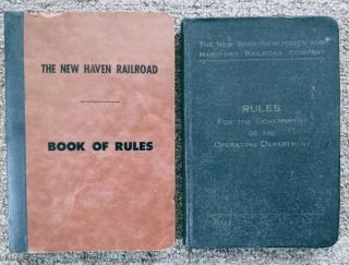 2 Vintage York,  Haven And Hartford Railroad Company Rule Books