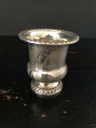 Vtg Mueck - Carey Co.  Sterling Silver Urn Toothpick Holder W/gadroon Rim