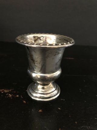 Vtg Wm Rogers Sterling Silver Footed Toothpick Holder W/gadroon Edge To The Top