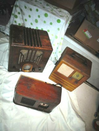 3 Vintage Tube Radios Emerson Rca Crosley