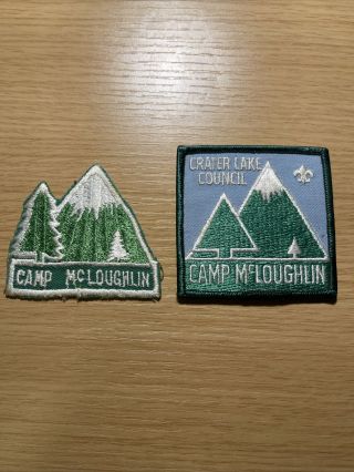 Vintage Camp Mcloughlin Crater Lake Council Patches Oregon California Camp Bsa