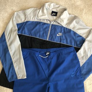 Vintage 80s Nike Blue Tag Anorak Packable Bag Windbreaker Track Suit Jacket Xl