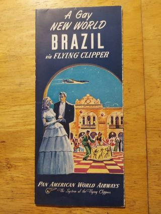 A Gay World - Brazil Via Flying Clipper - Pan American World Airways 1946 Brochu