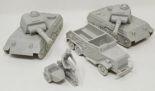 Vintage Marx German Vehicle Group For Battleground,  Desert Fox,  Etc.