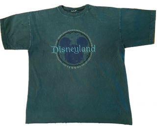 Vintage Disneyland 1996 T Shirt Green Mens Size Large Vtg 90s Disney