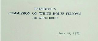 Vintage Nixon White House Fellowship Signed Arthur E Dewey Autograph