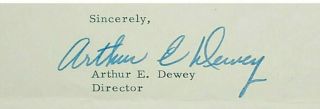 Vintage NIXON White House Fellowship Signed Arthur E Dewey AUTOGRAPH 2