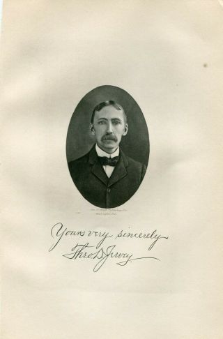 1907 Steel Engraving Theodore D Jervey Charleston Sc Vmi Grad Writer Lawyer
