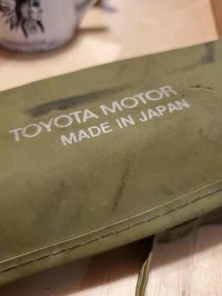 Toyota Motor Vintage Teq Tool Kit Roll Up Bag Wrench 1960s 1970s.
