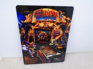 Williams Medievel Madness Pinball Flyer Game Room Metal Sign