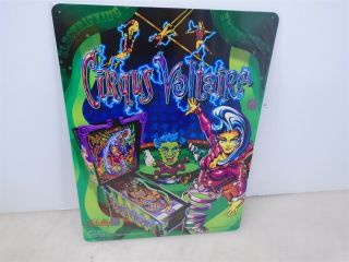 Bally Cirqus Voltaire Pinball Flyer Game Room Metal Sign