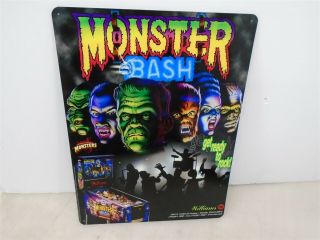 Williams Monster Bash Pinball Flyer Game Room Metal Sign