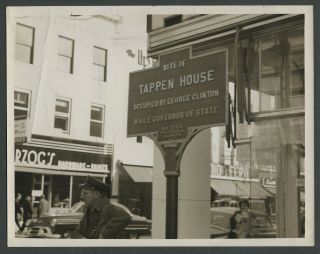 Kingston Ny: 1940s Photo Tappen House Historic Marker Corner Wall & N.  Front Sts