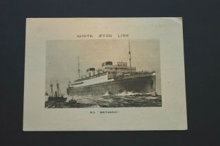 White Star Line M.  V.  Britannic Abstract Log (august 1930)