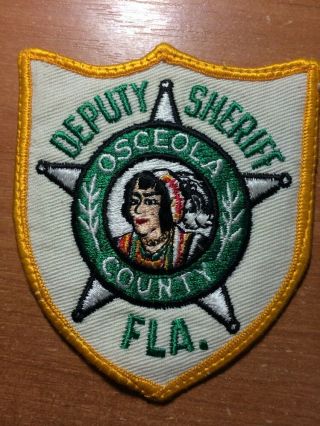 Patch Deputy Sheriff Osceola County - Fla Florida State Very Rare Vintage
